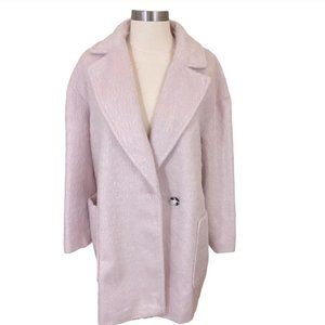 \Topshop Carly Long Fuzzy Pink Coat